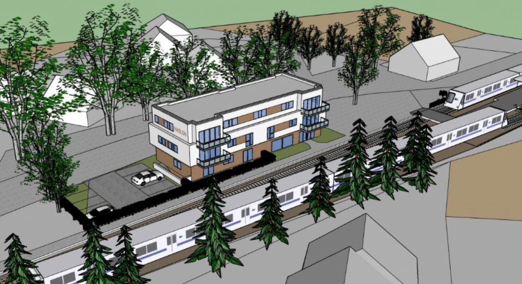 Der kubitische Neubau mit Staffelgeschoss