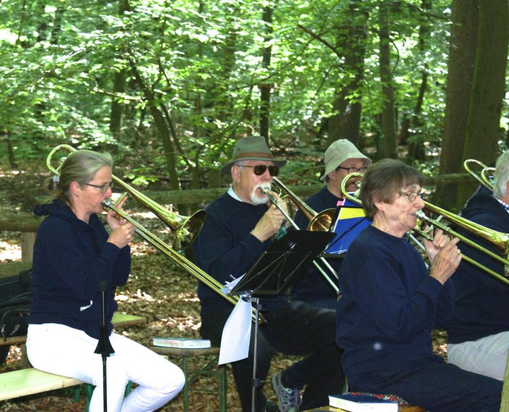 Der Posaunenchor spielte während des Gottesdienstes