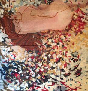 "Schweben" - Eitempera und Schellack auf Leinwand. Bild: Katharina Holstein-Sturm